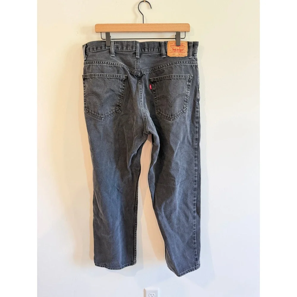 Levis 550 Relaxed Fit Black Denim Jeans Mens 38x30 Tapered Leg 100% Cotton